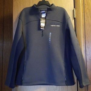 Notre Dame quilted fleece lined large 1/4 zip NWT